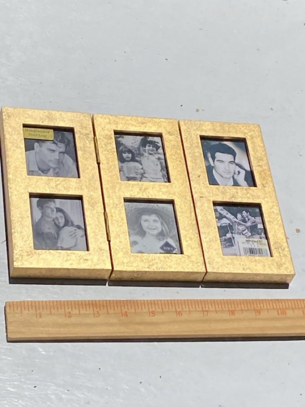 Gold Leaf Tri Fold Photo Frame
